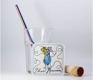 Stickdatei ITH - Untersetzer Blue Hawaian